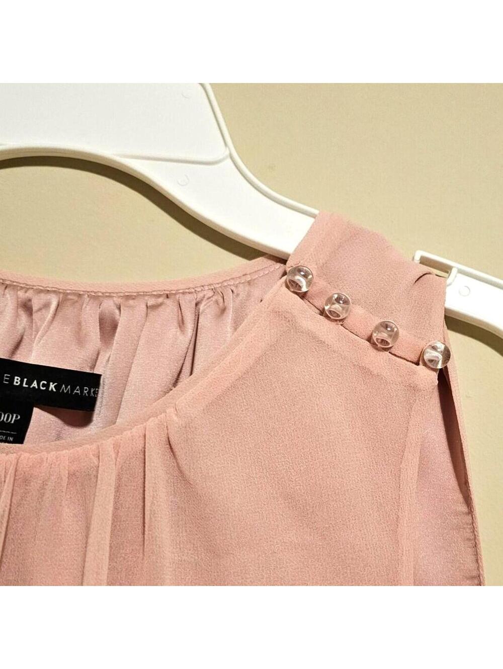 White House Black Market Y2K Bohemian Pink Blouse sz OOP - Picture 3 of 5